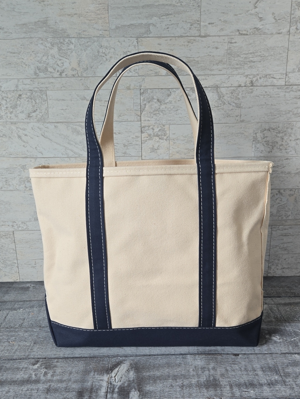 L.L. Bean Boat and Tote Bag – Open Top / Navy Trim